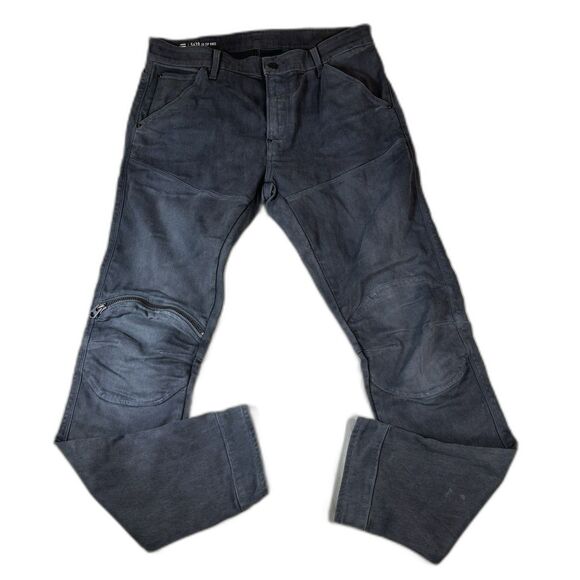 G-Star Raw 5620 3D Zip Knee Skinny Jeans Mens 34/32 Gray Denim Mid Rise Hipster - Picture 1 of 13